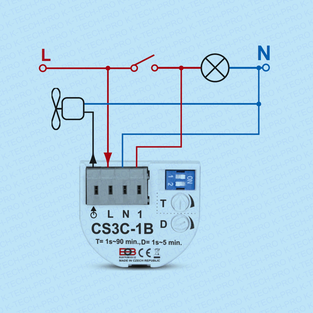 Elektro Bock Elektro Bock Nachlaufrelais mit Einschaltverzögerung K041