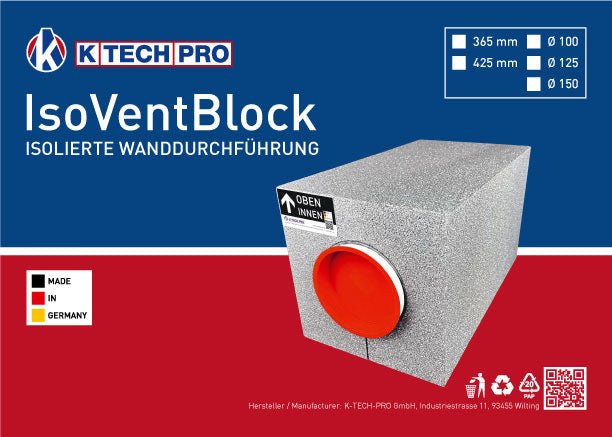 K-TECH-PRO IsoVentBlock - Isolierte Wanddurchführung K061801