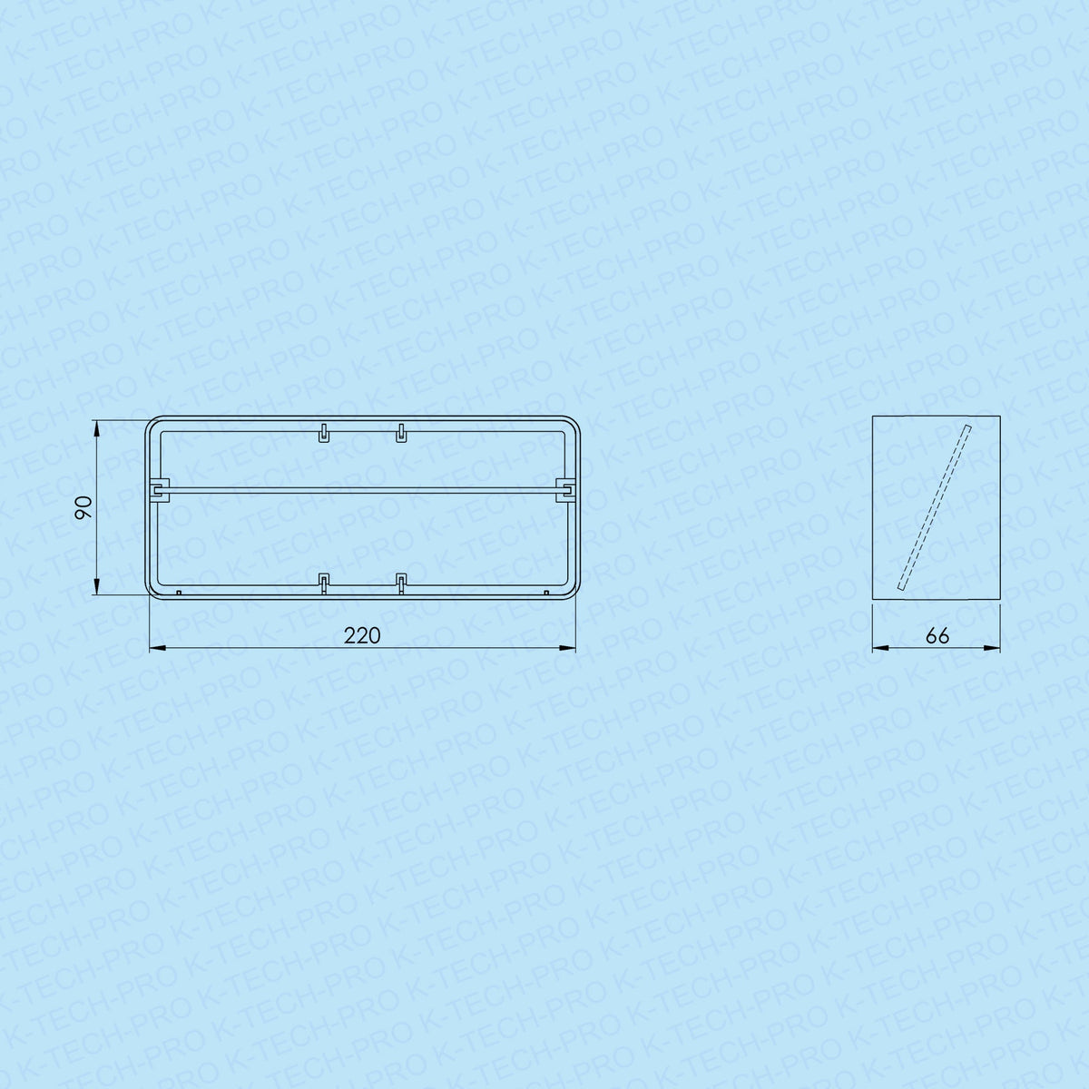 K-TECH-PRO Flachkanalverbinder mit Rückstauklappe K072014