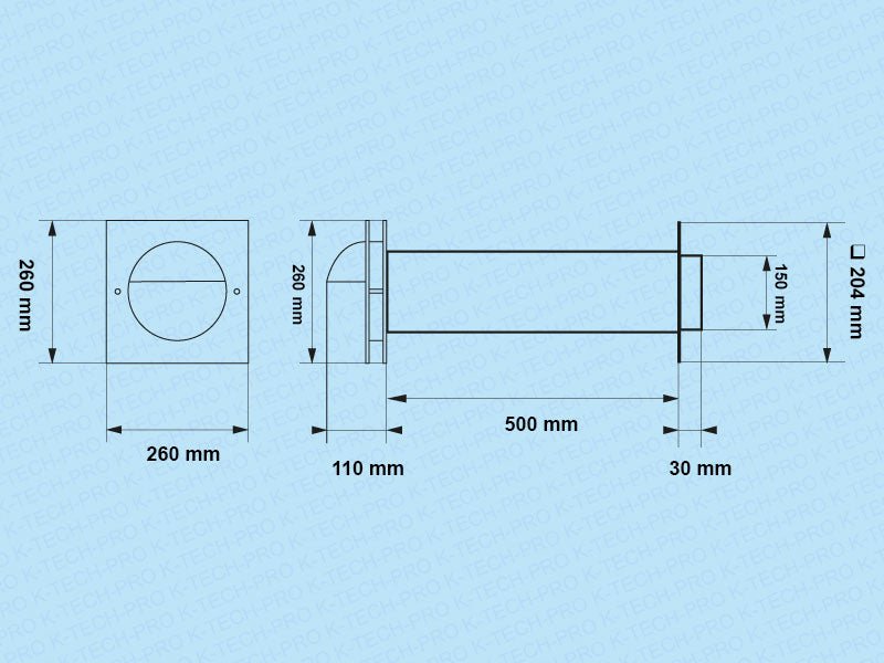 K-TECH-PRO Abluft-Mauerkasten Exclusiv Kappa K074