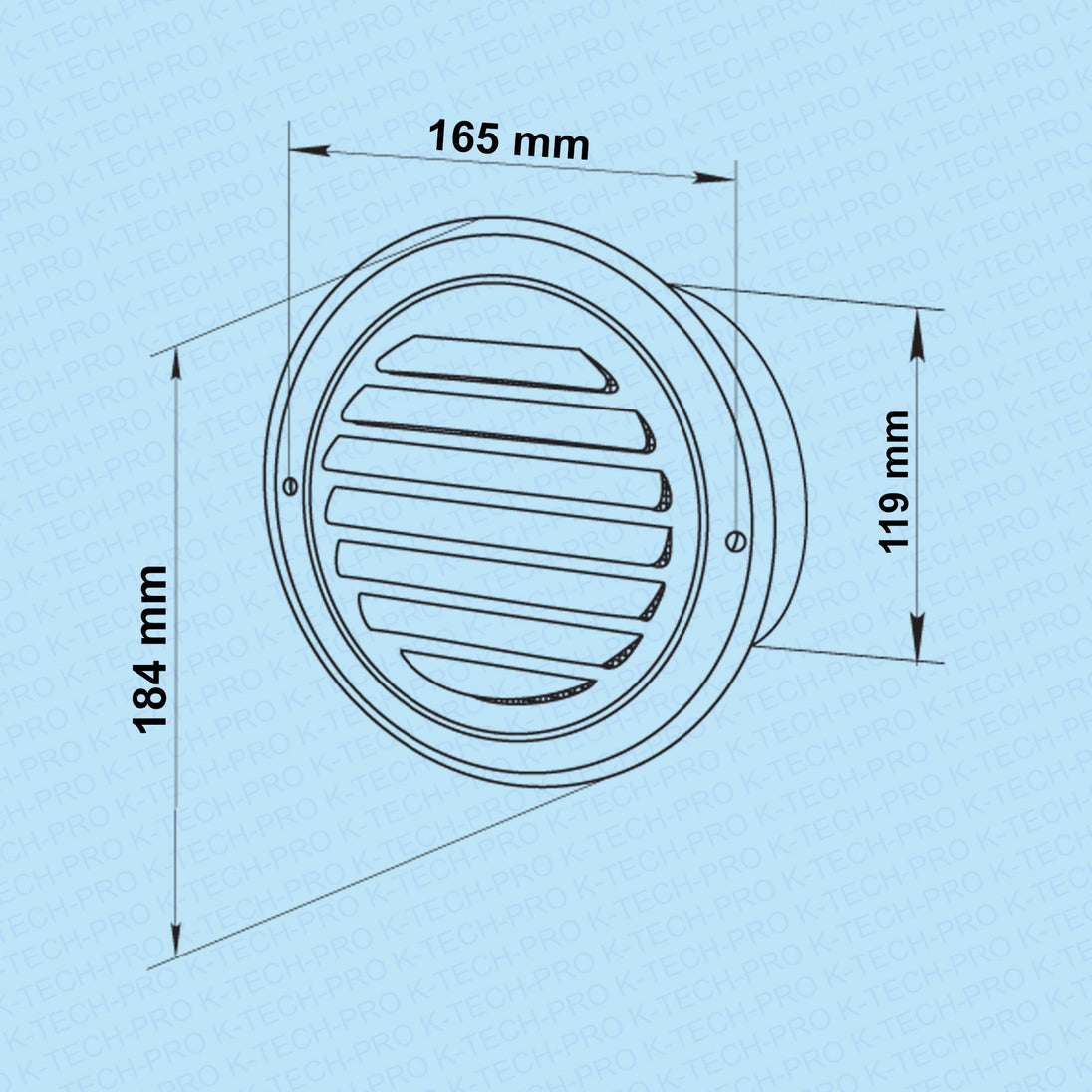 K-TECH-PRO Edelstahl Lüftungsgitter rund K112003