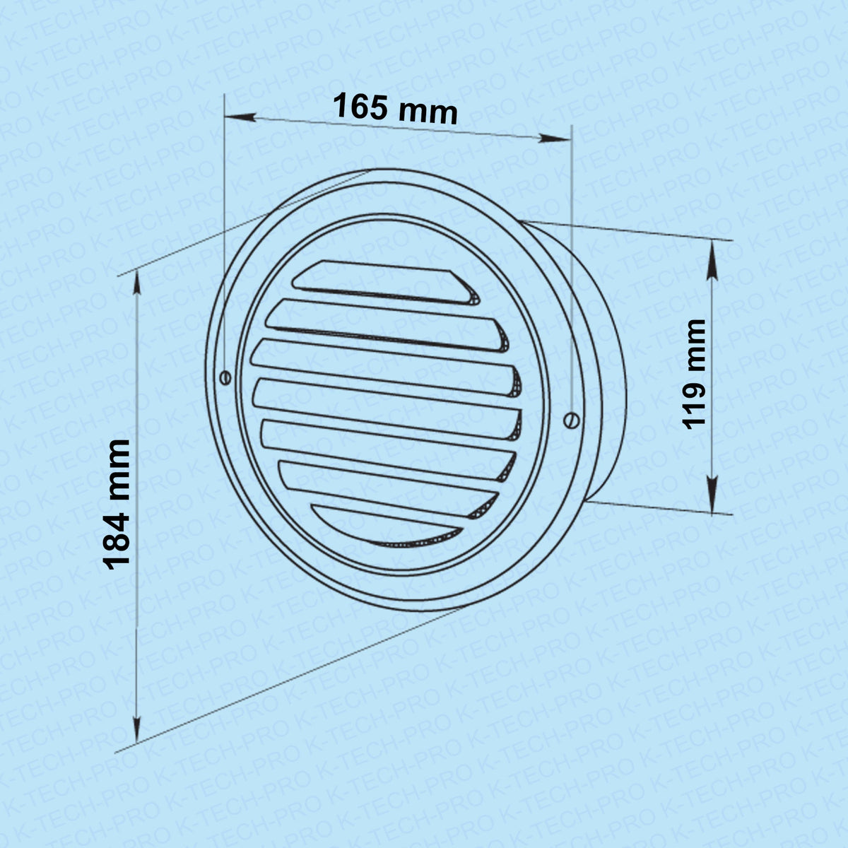 K-TECH-PRO Edelstahl Lüftungsgitter rund K112003