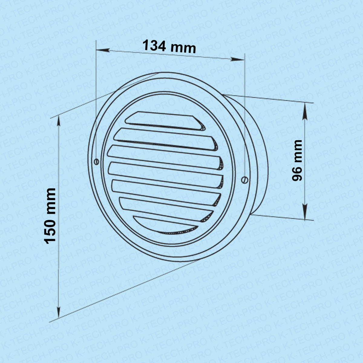 K-TECH-PRO Edelstahl Lüftungsgitter rund K112003