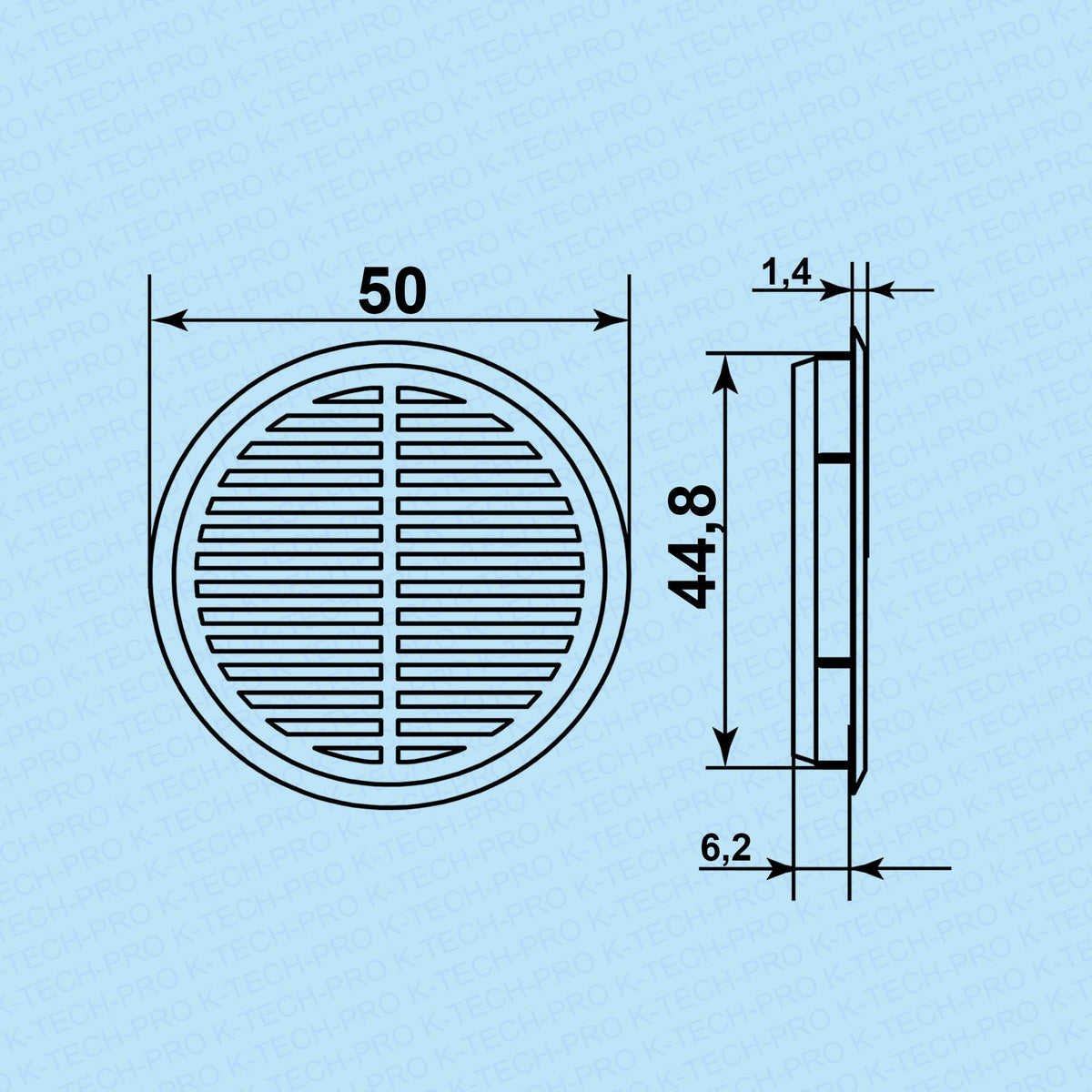 K-TECH-PRO Möbeleinbaugitter rund 4er Set K114801
