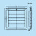 K-TECH-PRO Chrom Lüftungsgitter 150x150 ohne Flansch mit beweglichen Lamellen K127