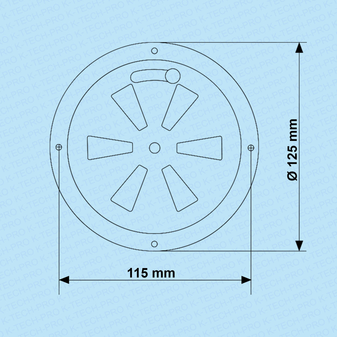 K-TECH-PRO Edelstahl Lüftungsrosette 125 hochglanzpol. K129