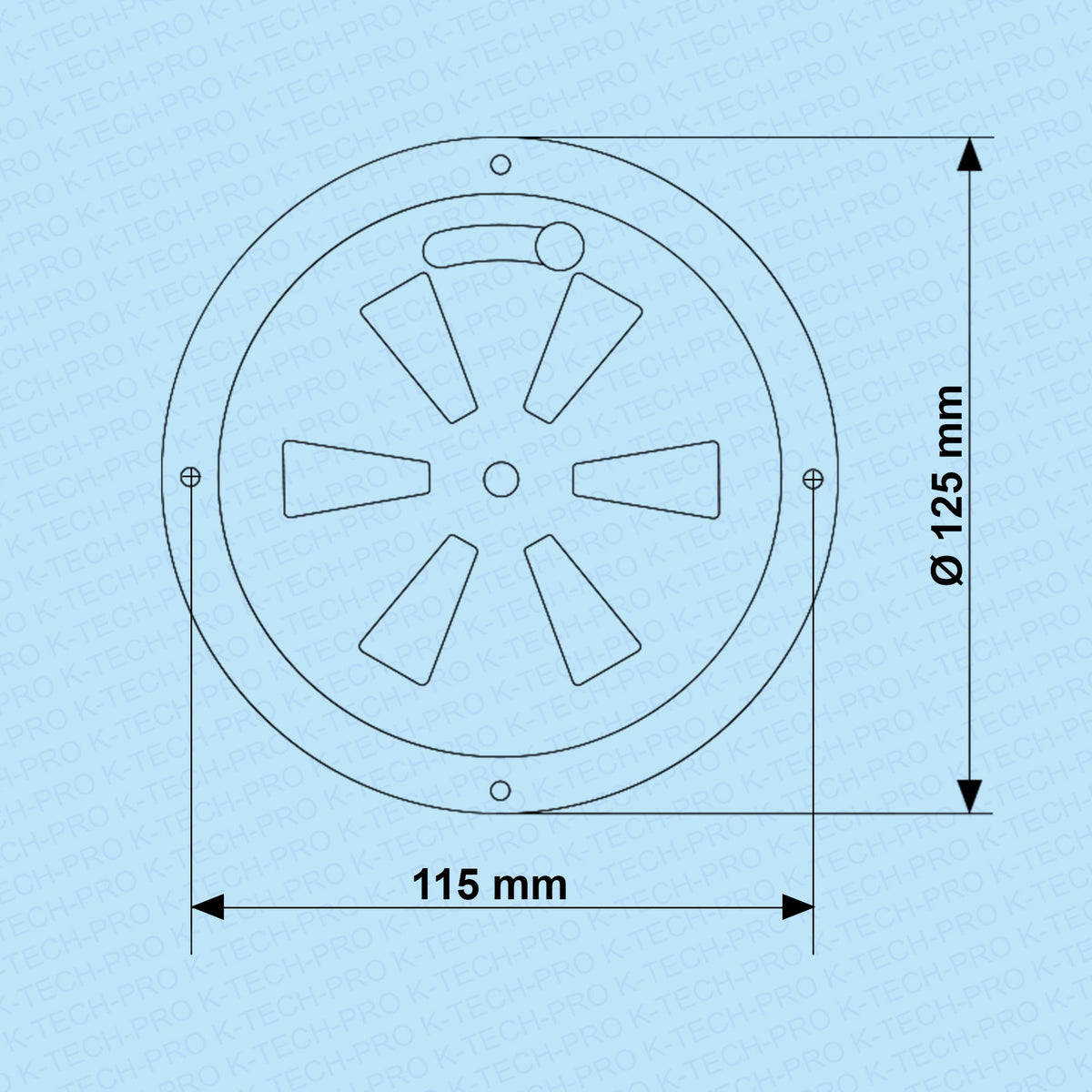 K-TECH-PRO Edelstahl Lüftungsrosette 125 hochglanzpol. K129