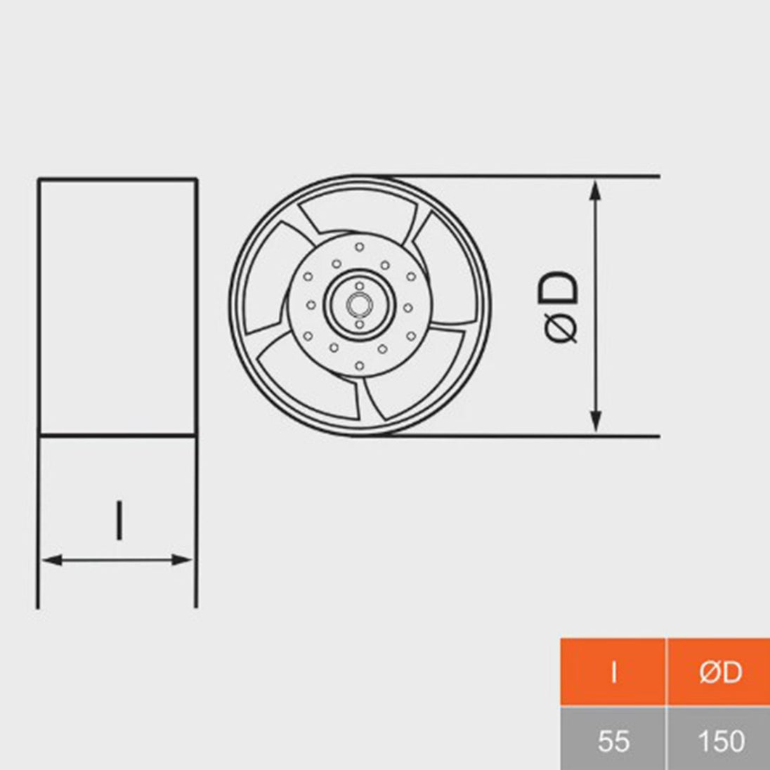 MMotors Hitzebeständiger Rohreinschubventilator K159.1