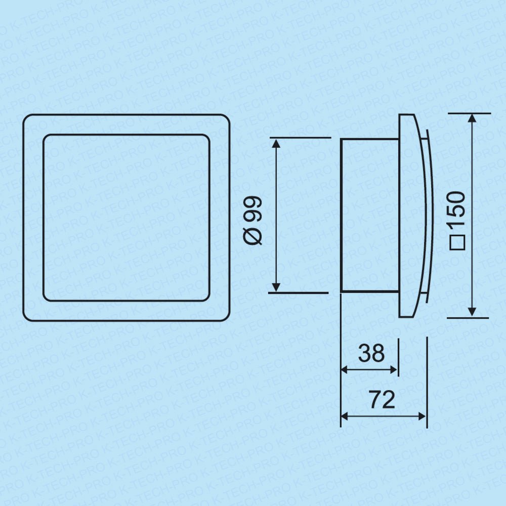 MMotors Ultradünner Einbauventilator Ø 100 K165