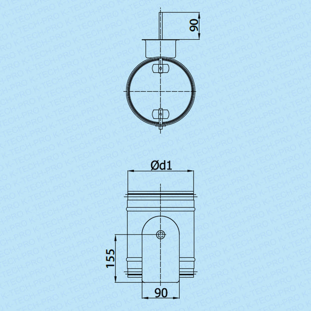 K-TECH-PRO Absperrklappe für Stellmotor mit Lippendichtung K171001