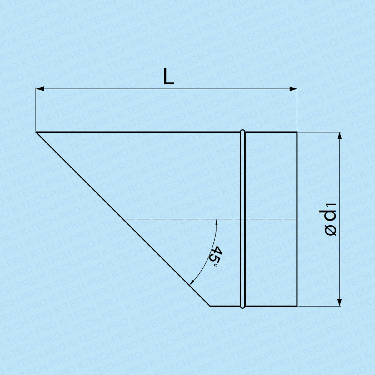 K-TECH-PRO Wickelfalz Ausblasstutzen mit Lippendichtung 45° K171801