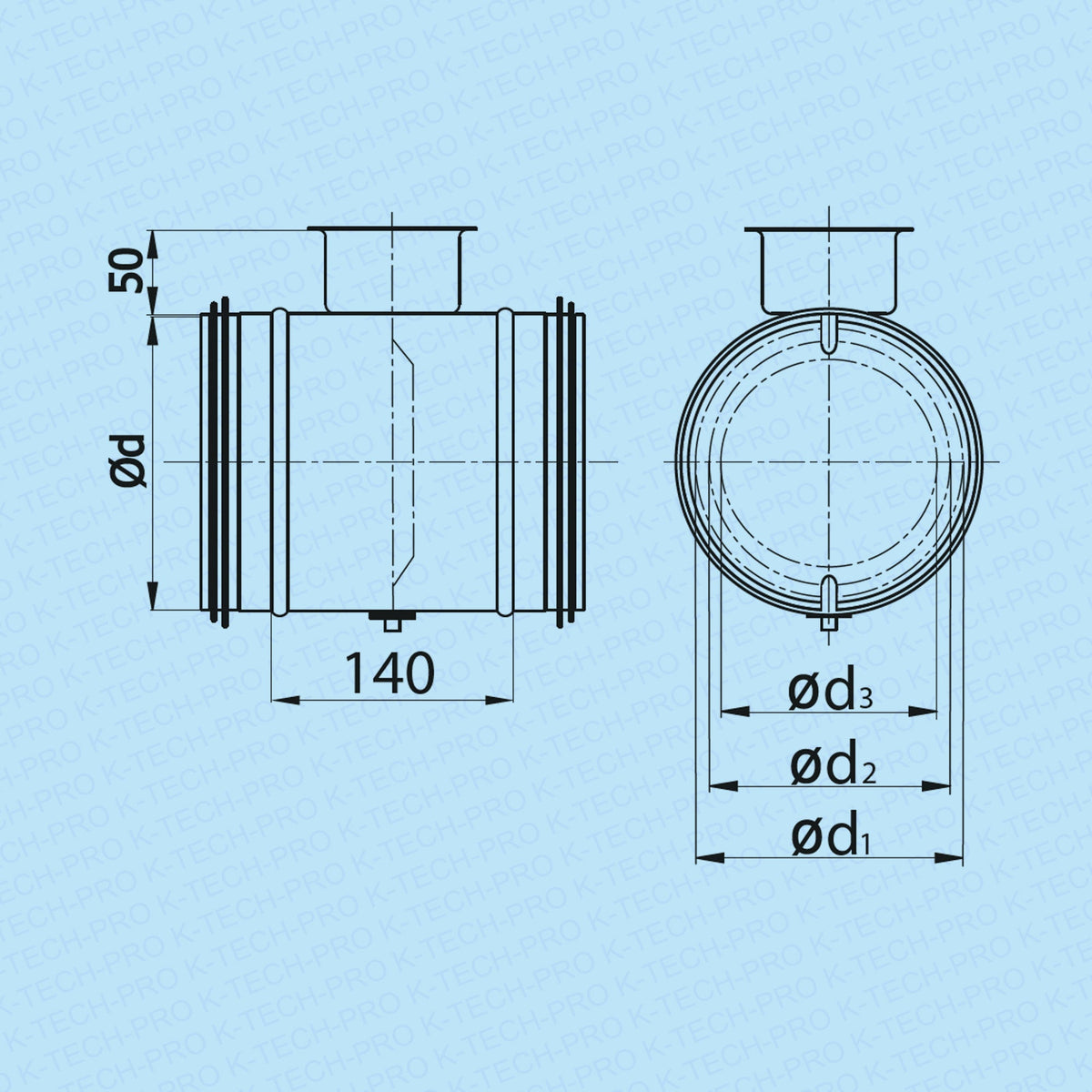 K-TECH-PRO Absperrklappe manuell mit Lippendichtung K172101