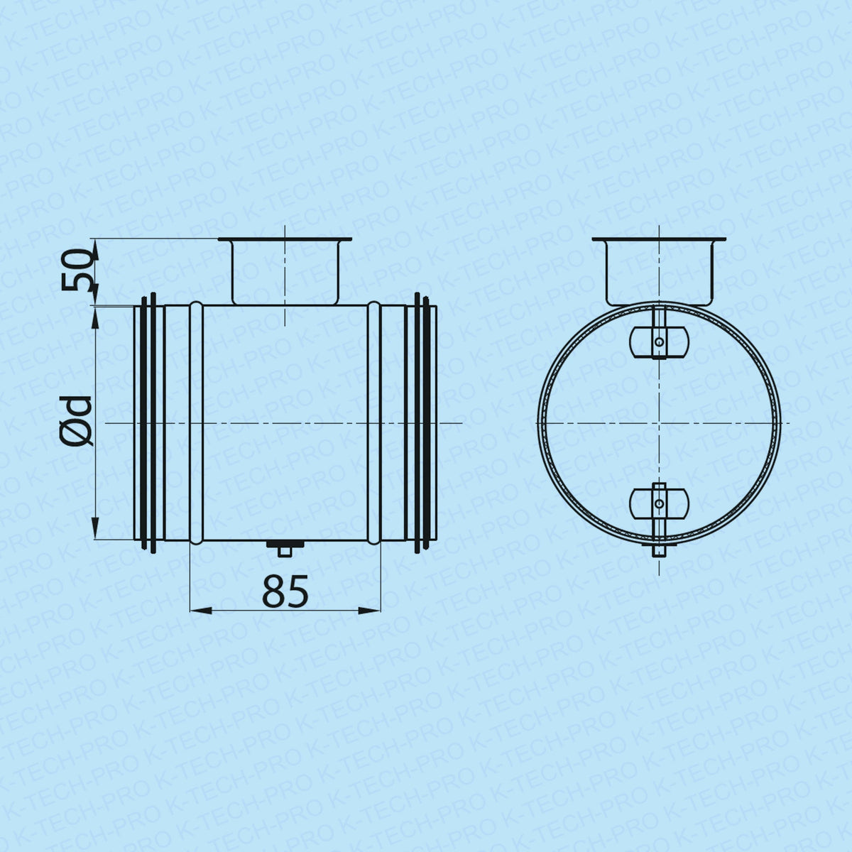 K-TECH-PRO Absperrklappe manuell mit Lippendichtung K172101