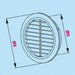 K-TECH-PRO Lüftungsgitter Ø 100 KA rund mit Flansch und Insektenschutzgitter K185.3