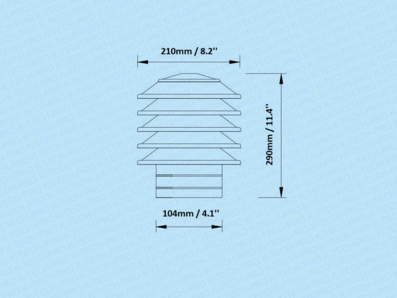 K-TECH-PRO Edelstahl Lamellenhaube K05 K190501