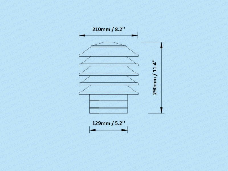 K-TECH-PRO Edelstahl Lamellenhaube K05 K190502