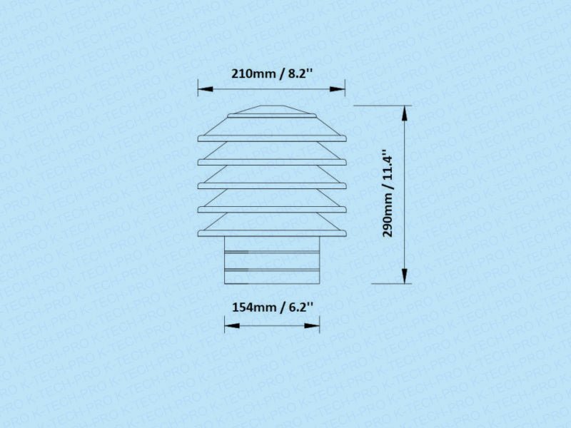 K-TECH-PRO Edelstahl Lamellenhaube K05 K190503