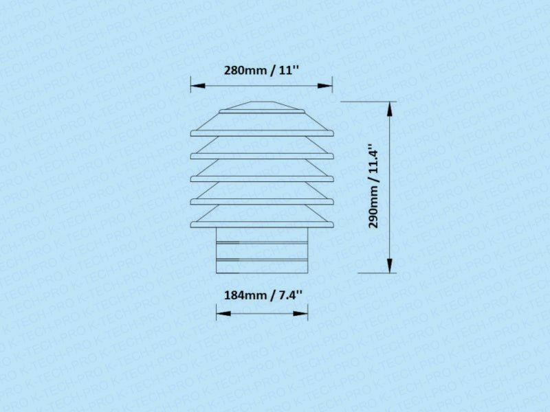 K-TECH-PRO Edelstahl Lamellenhaube K05 K190504