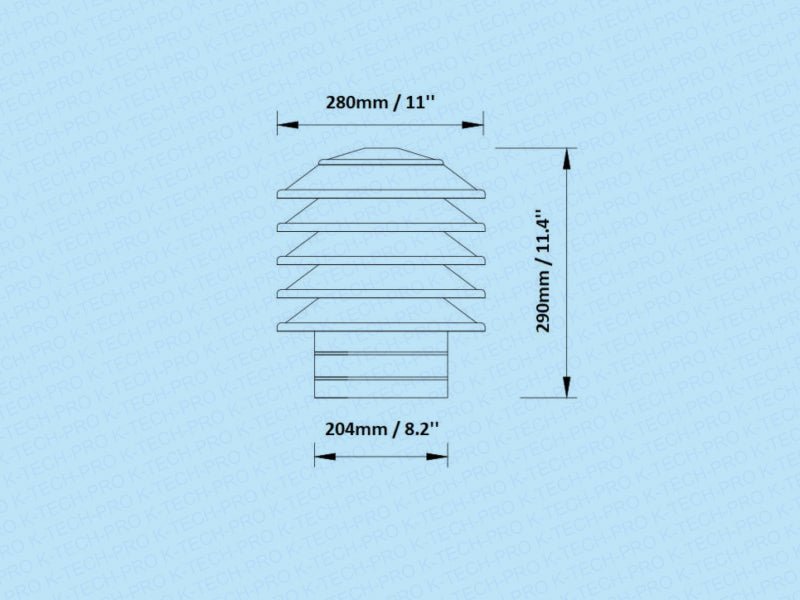 K-TECH-PRO Edelstahl Lamellenhaube K05 K190505