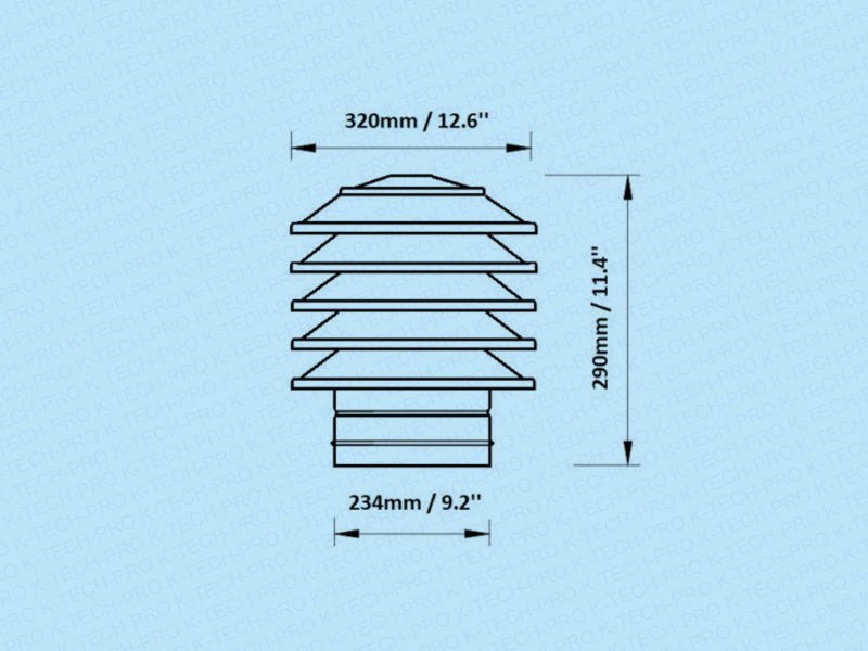 K-TECH-PRO Edelstahl Lamellenhaube K05 K190506