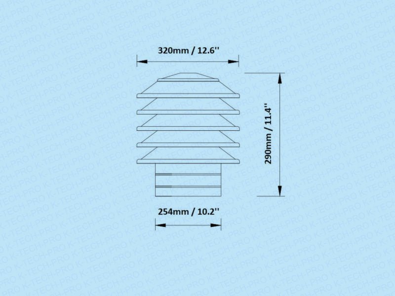 K-TECH-PRO Edelstahl Lamellenhaube K05 K190507