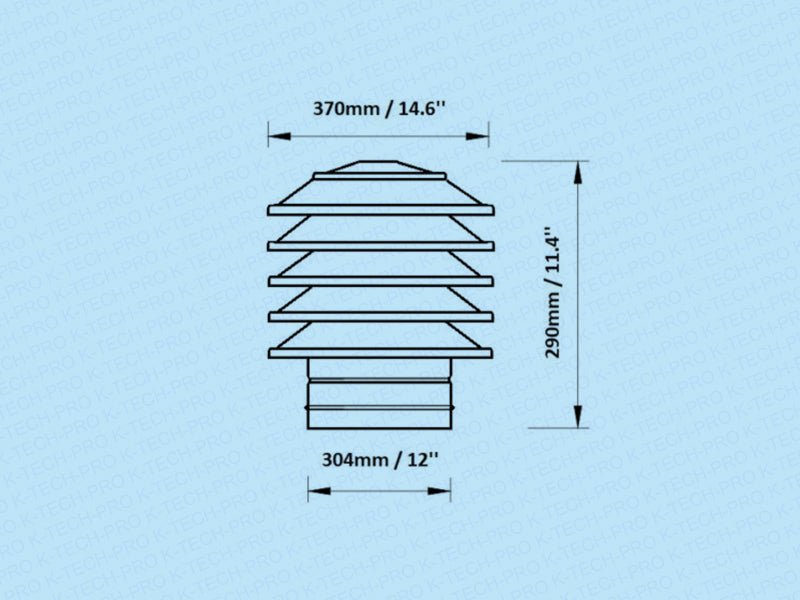 K-TECH-PRO Edelstahl Lamellenhaube K05 K190508