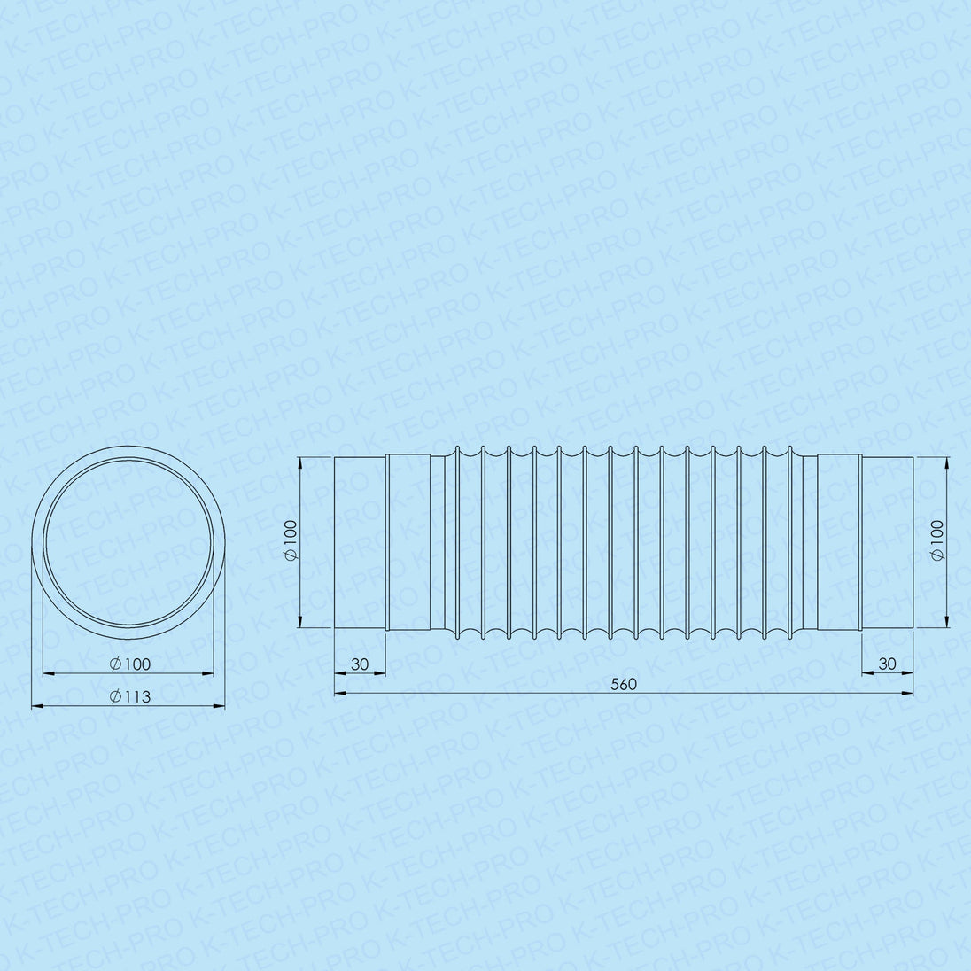 K-TECH-PRO flexibler runder Rohrverbinder K191