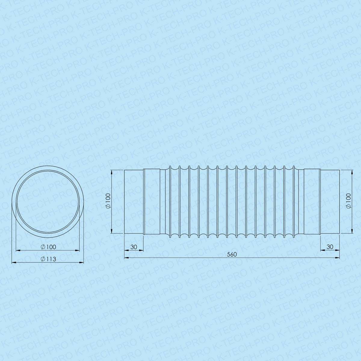 K-TECH-PRO flexibler runder Rohrverbinder K191
