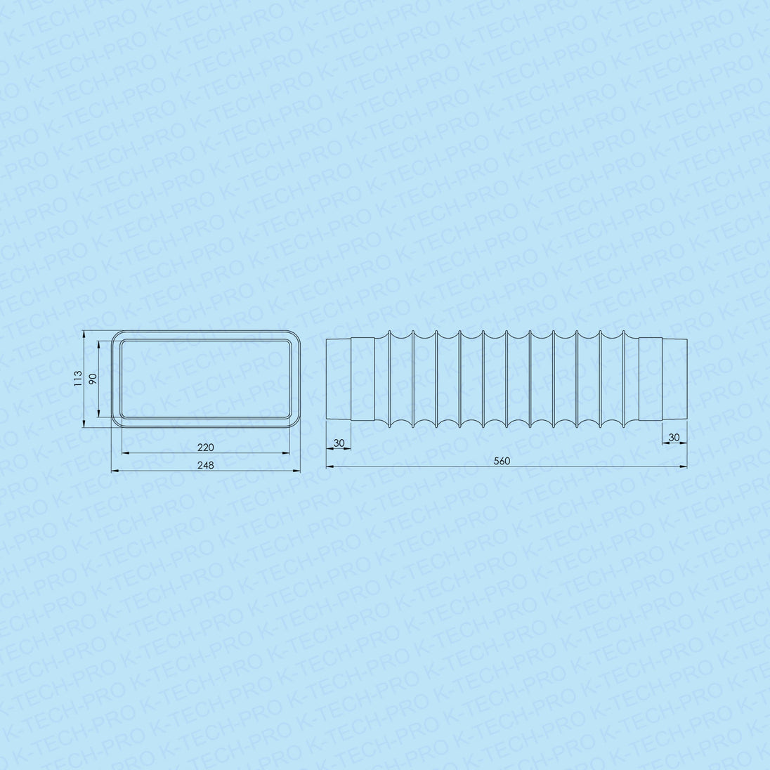 K-TECH-PRO flexibler Flachkanalverbinder K197