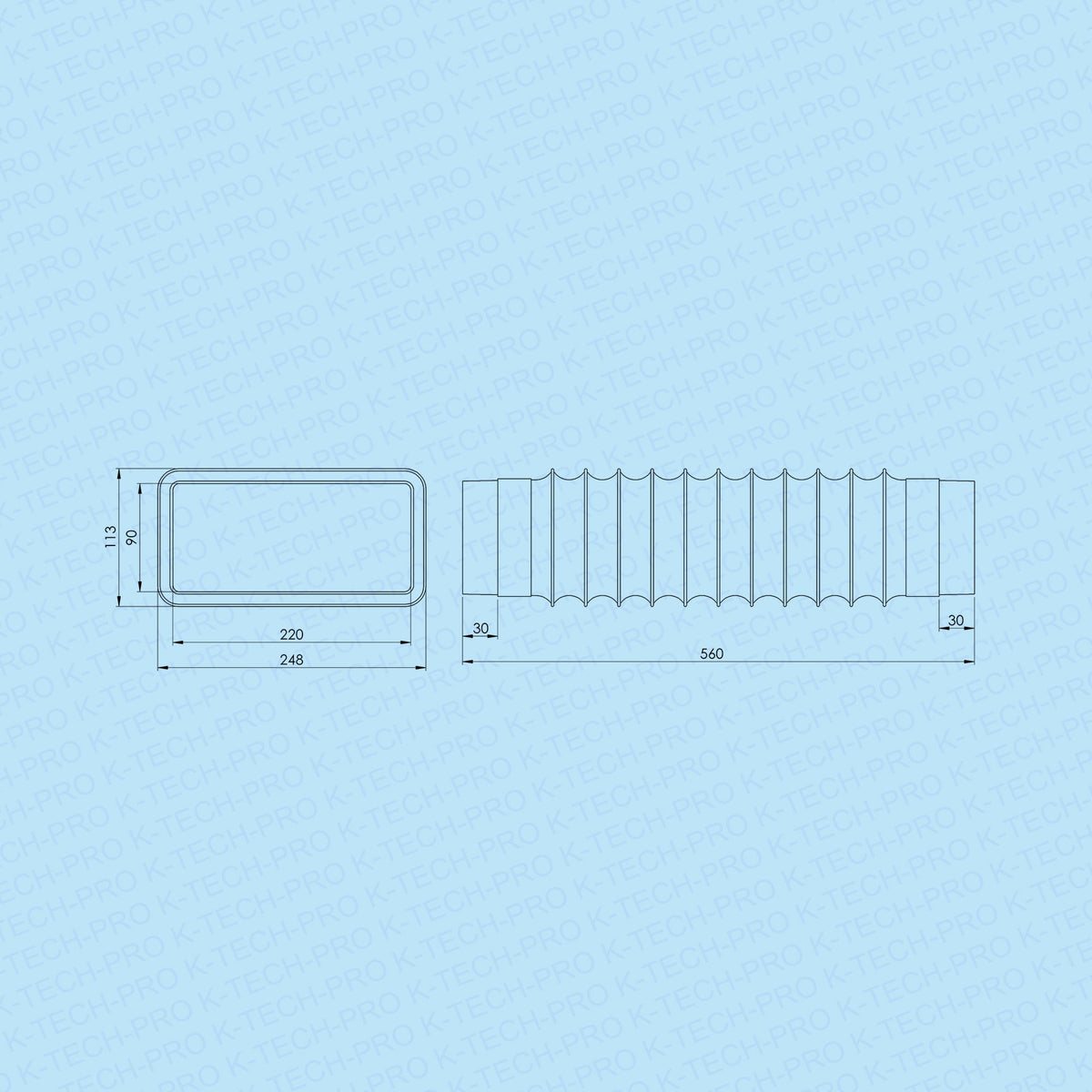 K-TECH-PRO flexibler Flachkanalverbinder K197