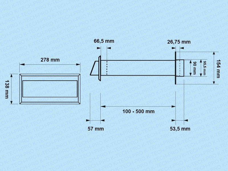 K-TECH-PRO Flachkanal Edelstahl Mauerkasten K198