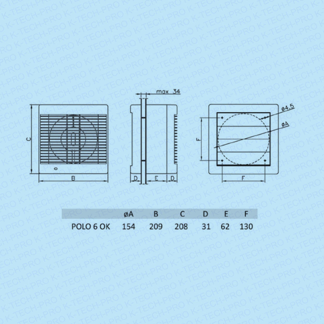 DOSPEL DOSPEL Fensterventilator POLO 6 OK Ø 150 K290