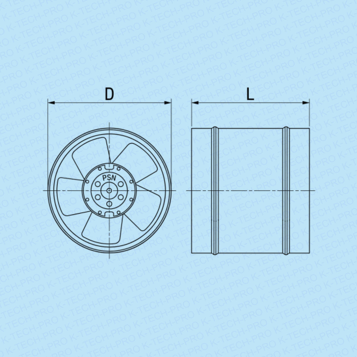 K-TECH-PRO Warmluftbeständiger Rohrventilator KVBO Edelstahl K327