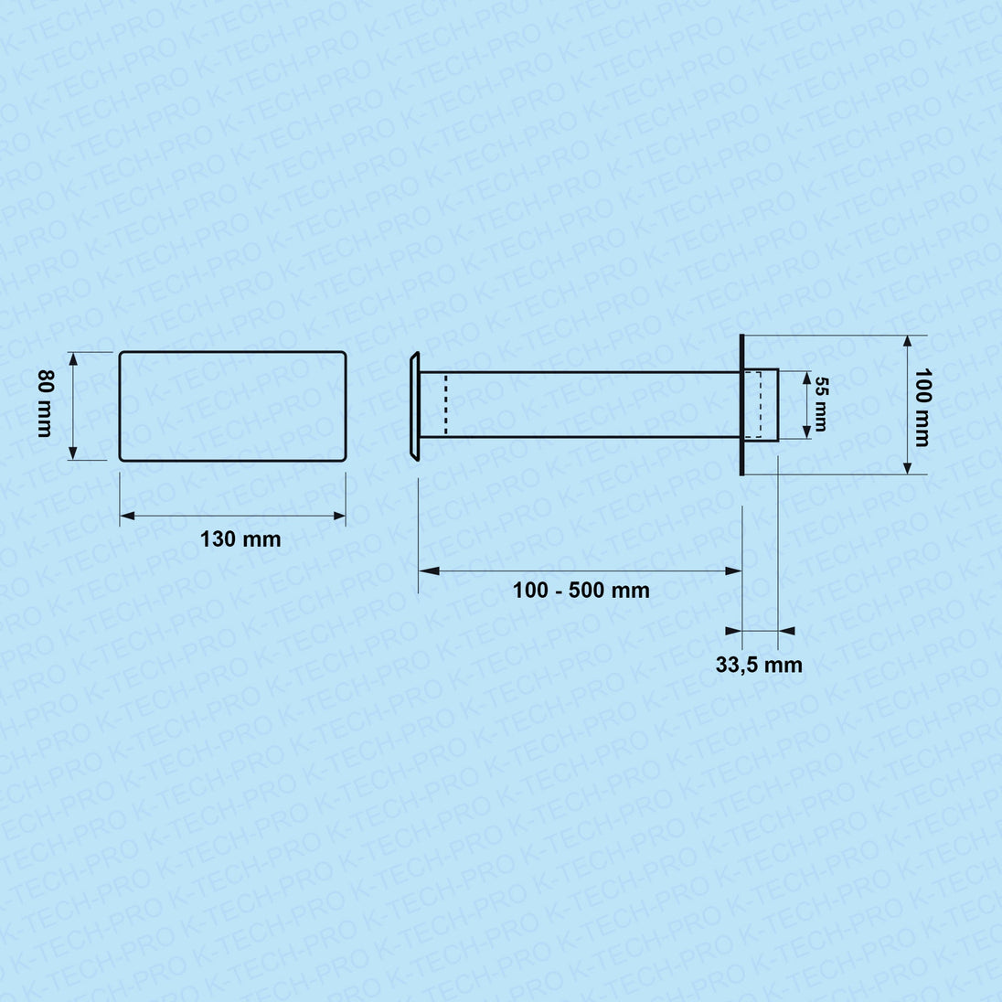 K-TECH-PRO Flachkanal Kunststoff Mauerkasten VM K431