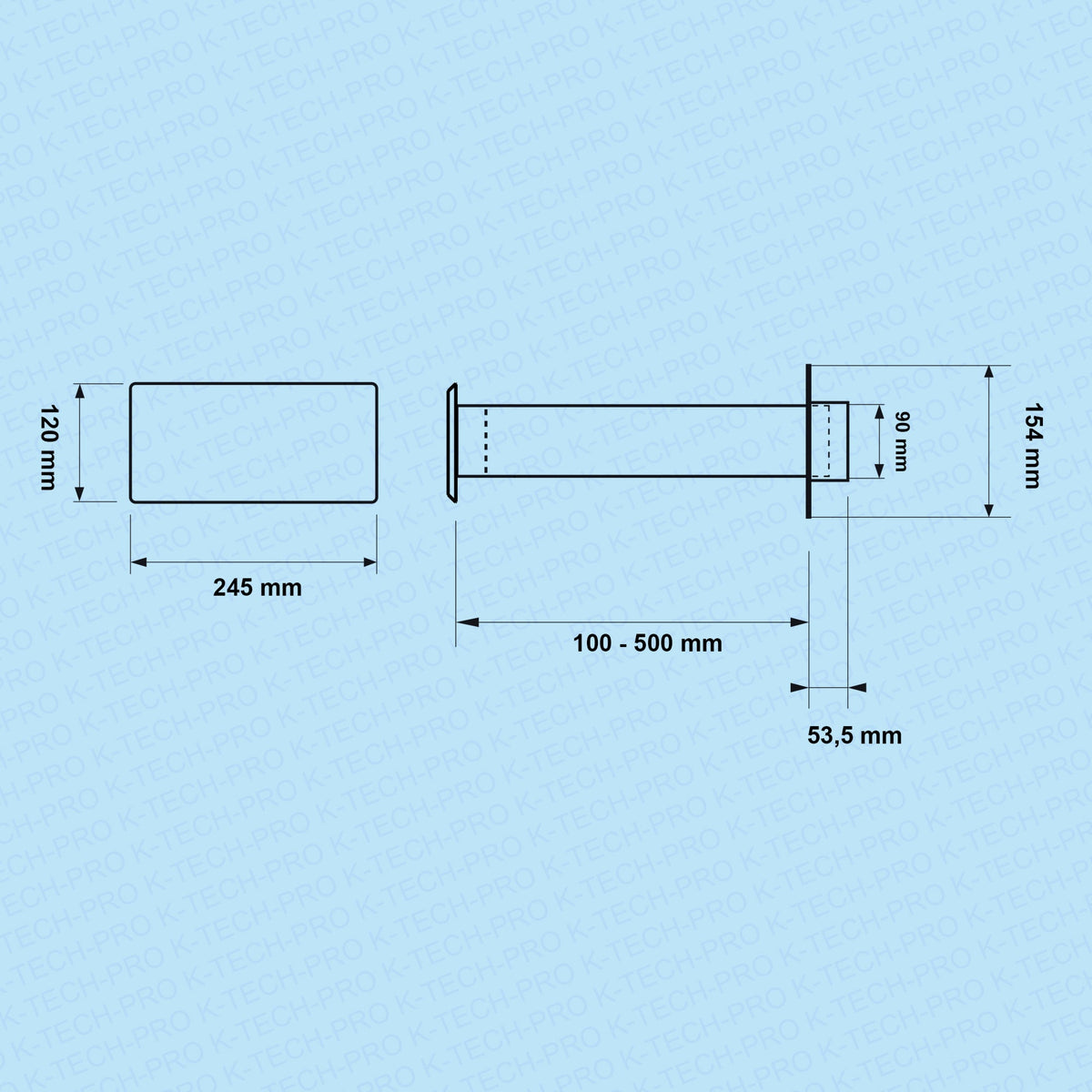 K-TECH-PRO Flachkanal Kunststoff Mauerkasten VM K433